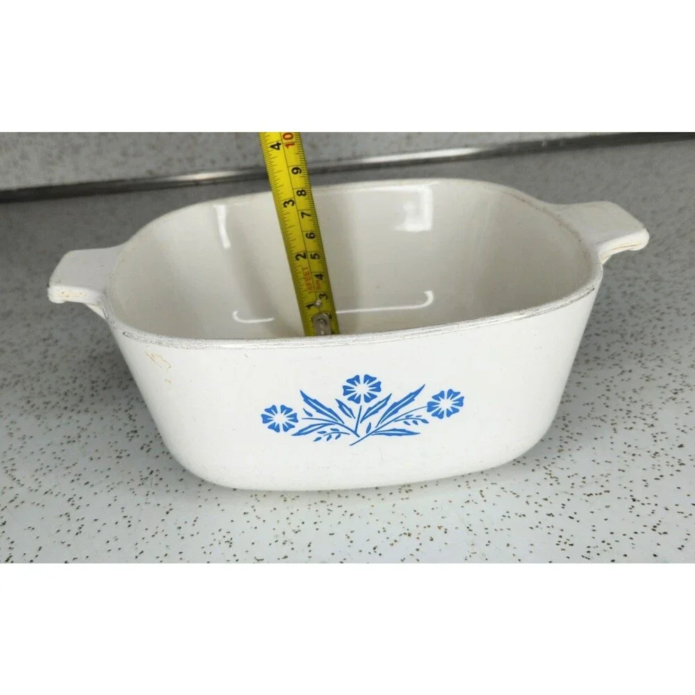 Corning Ware Blue Cornflower Casserole Dishes W/ Chipped Lid 1½ Q & 6½ Skillet